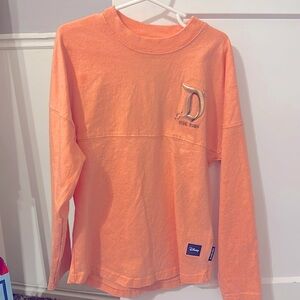 Disneyland resort coral pink w gold specks long sleeve shirt - size s (5/6)